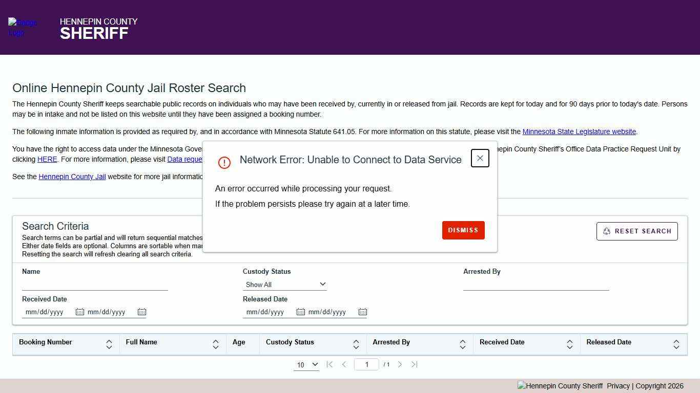 Hennepin County Sheriff - Jail Roster